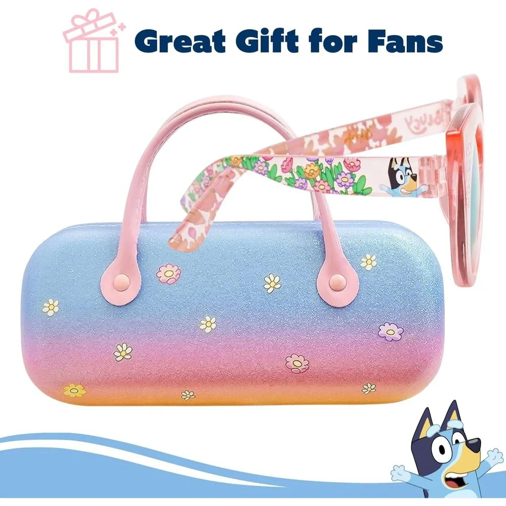 Bluey Bingo Girls Pink Cat Eye Sunglasses *Case Included*